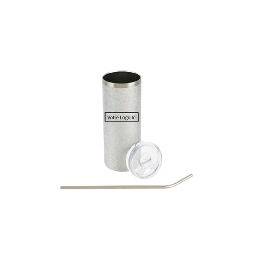 20oz. Silver Glitter Stainless Steel